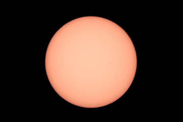 Sun spot on the sun with solar filter on March 30, 2013