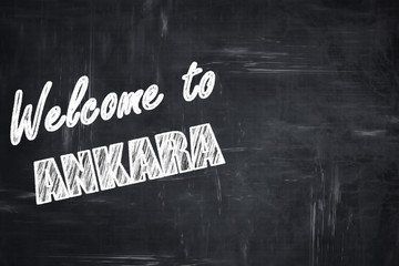 Chalkboard background with chalk letters: Welcome to ankara