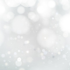 Beautiful celebration background with white and grey color toned blurred lights