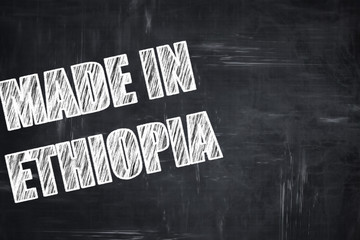 Chalkboard background with chalk letters: Made in ethiopia