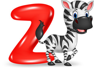 Illustration of Z letter for Zebra