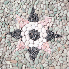 Pebble stone decorative floor pattern
