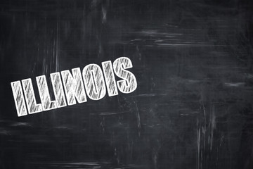 Chalkboard background with chalk letters:  illinois