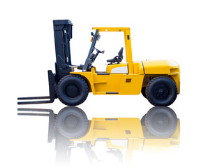 Forklift Truck on White Background