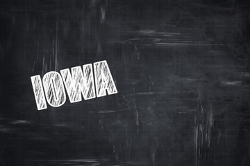 Chalkboard background with chalk letters:  iowa