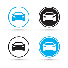 Car icons. Car buttons. Vector Illustration.