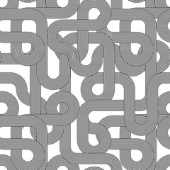 geometric black line, seamless pattern, vector abstract backgrou