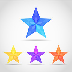 Obraz premium Set of stars in polygonal design