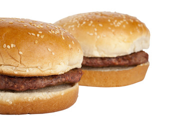 two burger sandwiches