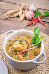 Thai food fish curry