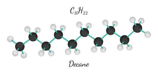 C10H22 decane molecule
