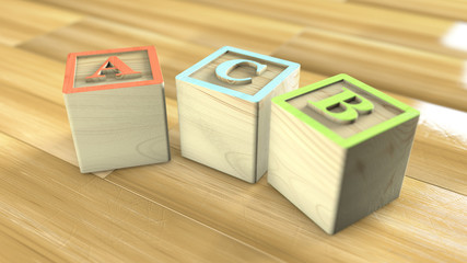 Holzwürfel Spielzeug  ABC Alphabet