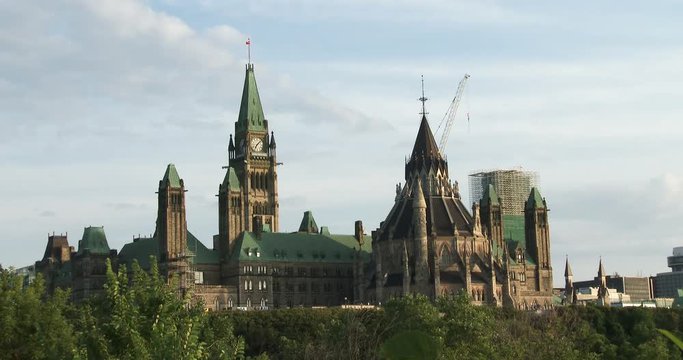 Canadian Parliament in Ottawa, view of the side facing Quebec
