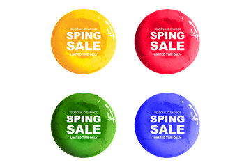 round discount banners painted with paint