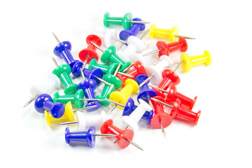 Set of multicolor push pins