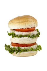 tall chicken burger sandwich