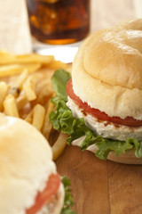 chicken sandwiches and fries