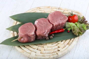 Raw pork fillet mignon