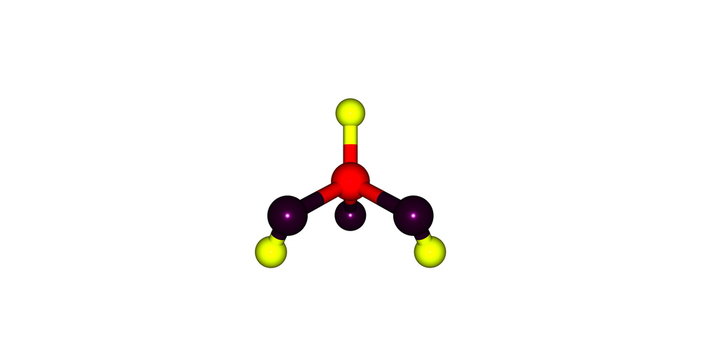 3D illustration of Phosphorous acid molecular structure isolated on white