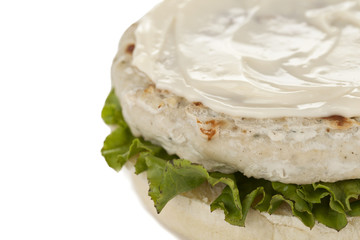 garnishing chicken hamburger