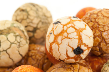 Japanese sweets beans (nuts) with colored sugar coat,