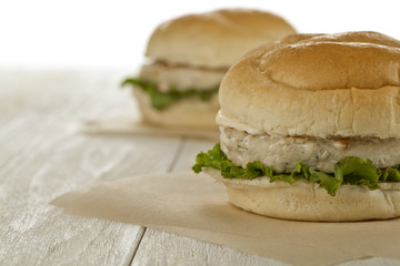 two delicious chicken burgers