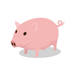 Pig cartoon minimalistic vector illustration
