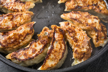 鉄鍋餃子　 Iron pan pot sticker Chinese food