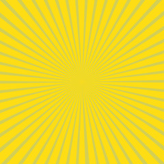 Yellow vector background of radial lines