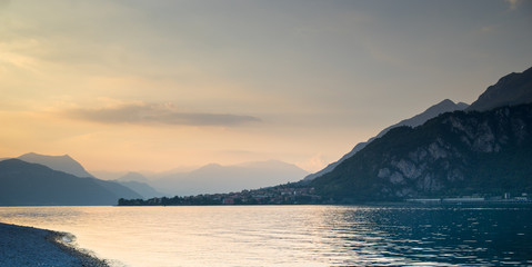 Lake como sunset