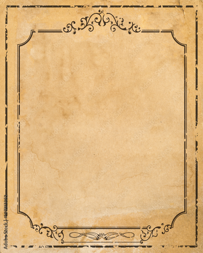 Canvas Prints old paper with patterned vintage frame - blank for your design