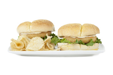 chicken burgers and chips