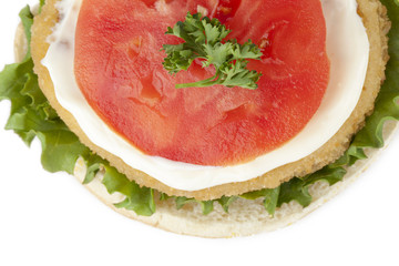 open burger top view