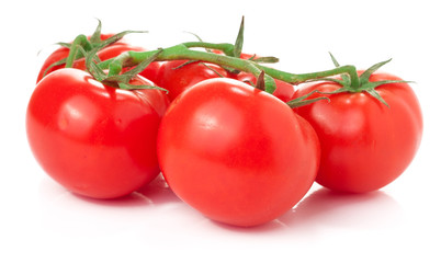 branch of tomatoes isolated on white
