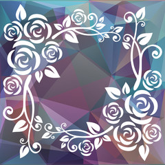 polygonal abstract floral border