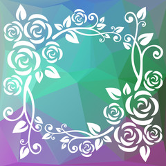 Fototapeta na wymiar abstract floral polygonal border