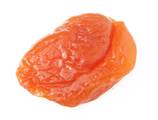 dried apricots on a white background closeup