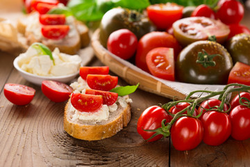 Italian appetizer, bruschetta