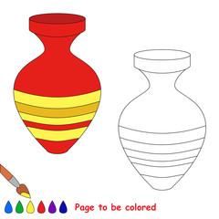 Vase cartoon. Page to be colored. 