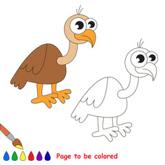 Vulture cartoon. Page to be colored. 