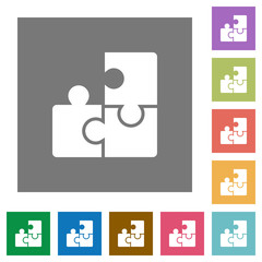 Puzzle square flat icons