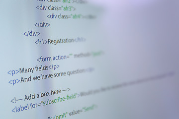 Web site codes on computer monitor.