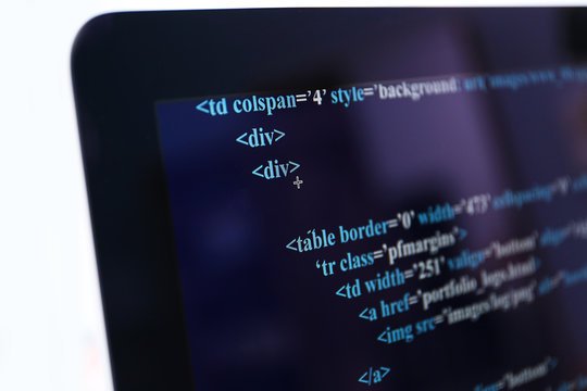 Web site codes on computer monitor.