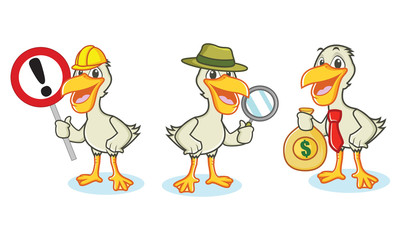 Pelican Mascot Vector with money