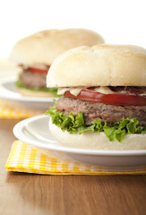 plate of hamburger sandwiches