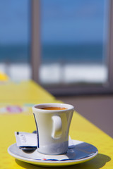 cup of coffee on table