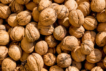 Viele Walnüsse Nahaufnahme