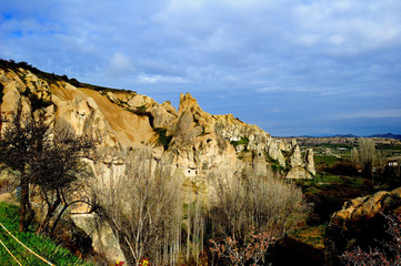 Cappadocia. Views of the dwellings of the first Christians-hermits in the rock/Central Turkey Known for places of asceticism of the early Christians in the beginning of our era.