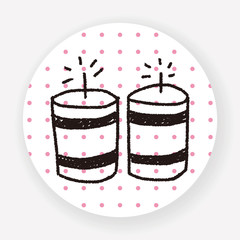 Firecrackers doodle drawing