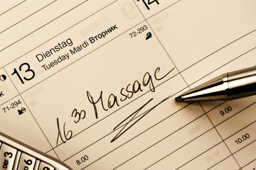 Eintrag im Kalender: Massage